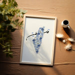 Indlæs billede til gallerivisning Palestine Plakat | Blue Roser Plakat | Blå Blomster plakat