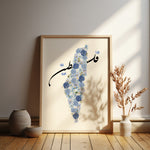 Indlæs billede til gallerivisning Palestine Plakat | Blue Roser Plakat | Blå Blomster plakat