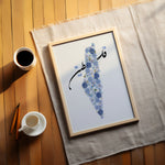 Indlæs billede til gallerivisning Palestine Plakat | Blue Roser Plakat | Blå Blomster plakat