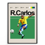 Indlæs billede til gallerivisning Fodbold plakat | Fodbold plakater | Roberto Carlos Fodbold Plakat | Brasiliens Legendariske Venstreback | Plakaty.dk