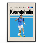 Indlæs billede til gallerivisning Fodbold plakat | Fodbold plakater | Khvicha Kvaratskhelia Fodbold Plakat | Perfekt til Den Ægte Fan | Plakaty.dk