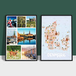 Indlæs billede til gallerivisning 2x Land & By Plakater - Oplev Danmark og udforsk landets unikke seværdigheder -Tivoli, Nyhavn, Frederiksborg Slot, Møns Klint, Legoland, Christiansborg Slot, Dyrehaven, Vikingeskibsmuseet | Danmark Plakater | Seværdigheder | Udforsk Charmerende Poster Land | By