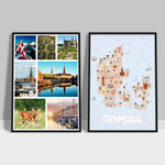 Indlæs billede til gallerivisning 2x Land & By Plakater - Oplev Danmark og udforsk landets unikke seværdigheder -Tivoli, Nyhavn, Frederiksborg Slot, Møns Klint, Legoland, Christiansborg Slot, Dyrehaven, Vikingeskibsmuseet | Danmark Plakater | Seværdigheder | Udforsk Charmerende Poster Land | By
