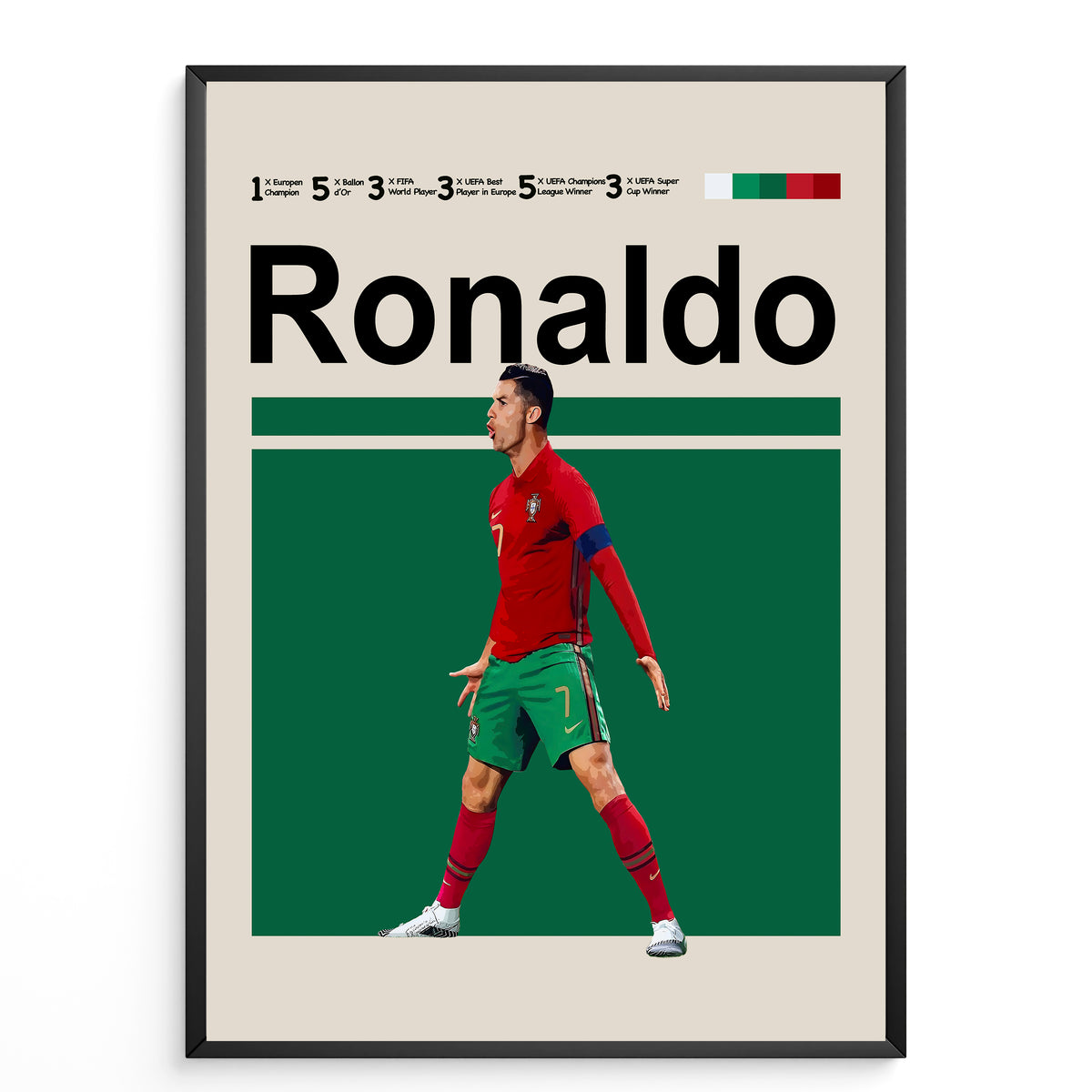 Cristiano Ronaldo Fodbold Plakat (03) | Ideel til Enhver Fan â Plakaty.dk
