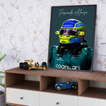 Indlæs billede til gallerivisning Fernando Alonso F1 Plakat | Eksklusivt Racerdesign | Formel 1 Baner | Dynamisk Motorsport Kunst | Plakaty.dk