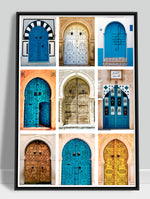 Indlæs billede til gallerivisning Tunesien Plakater | Oplev Tunesisk Kultur gennem Unikke Plakater: Tunesiske Døre, Koranvers og Landets Skatte i Kunstværker fra Tunesien - Plakater til dit Hjem