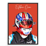 Indlæs billede til gallerivisning Esteban Ocon F1 Plakat | Unikt Design på 20+ Internationale Baner