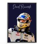 Indlæs billede til gallerivisning Daniel Ricciardo F1 Plakat | Unikt Design på 20+ Internationale Baner