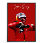 Indlæs billede til gallerivisning Carlos Sainz F1 Plakat | Unikt Design på 20+ Internationale Baner