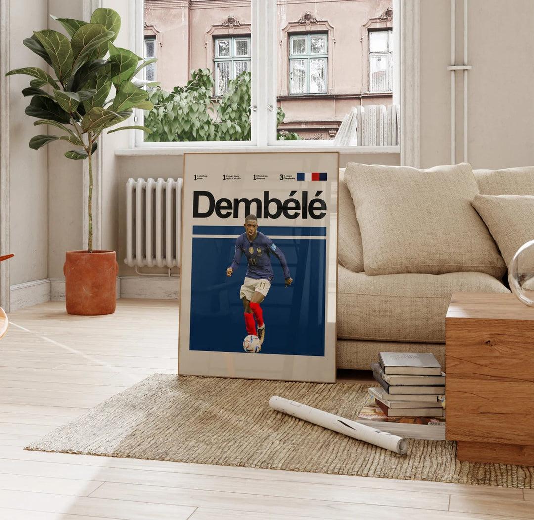 Fodbold plakat | Fodbold plakater | Ousmane Dembélés Fodboldplakat | Perfekt til Den Ægte Fodbold Fan | Plakaty.dk