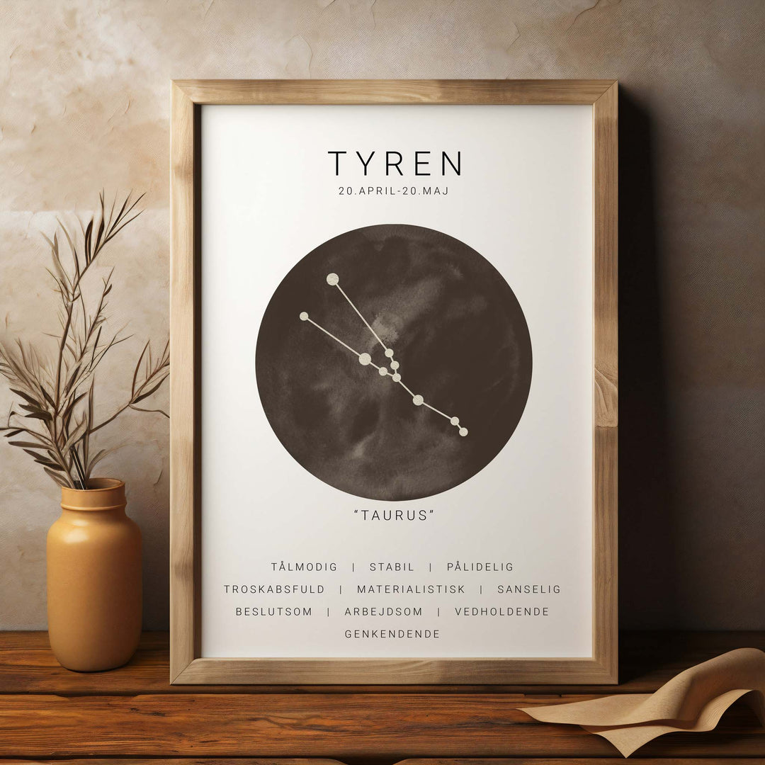 Tyren Stjernetegn Plakat | Brun