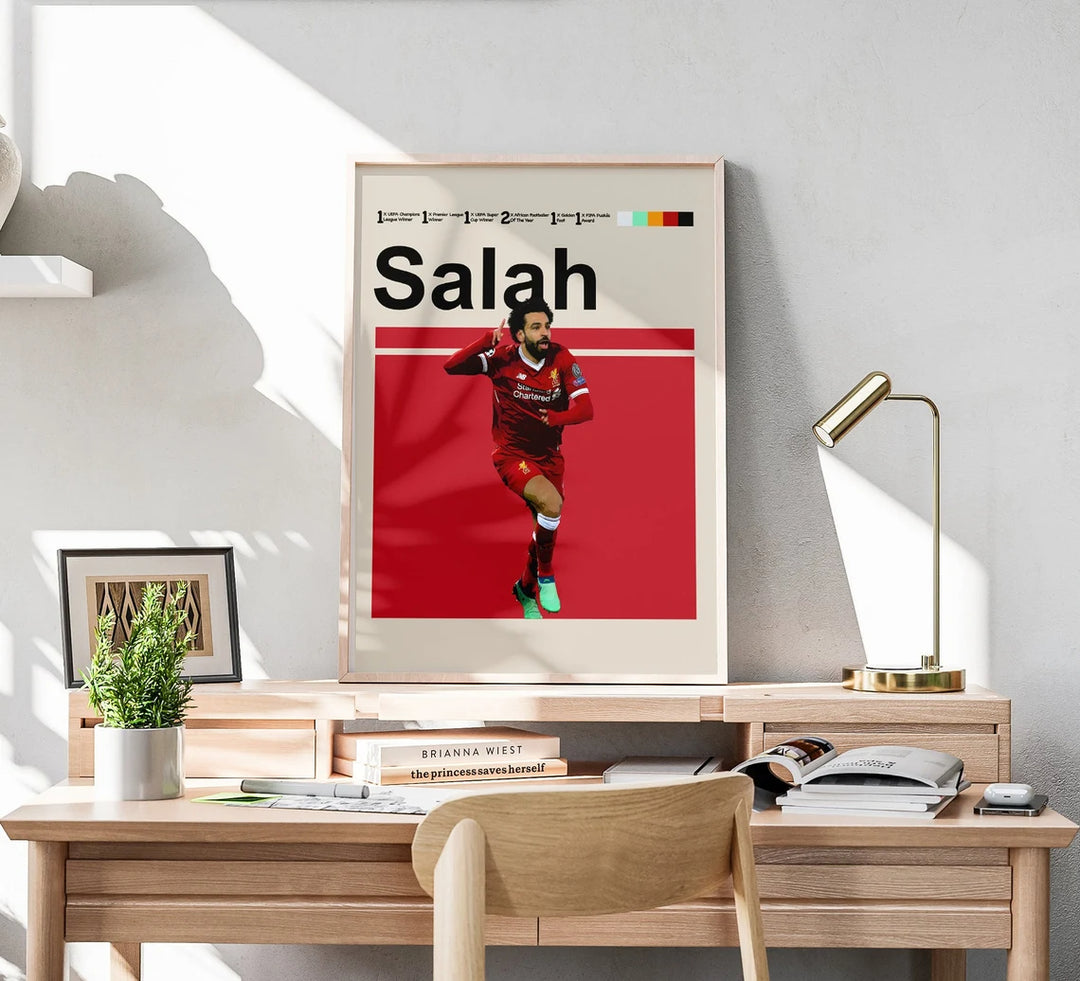 Fodbold plakat | Fodbold plakater | Mohamed Salah Fodboldplakat | Perfekt til Den Ægte Fodbold Fan | Plakaty.dk