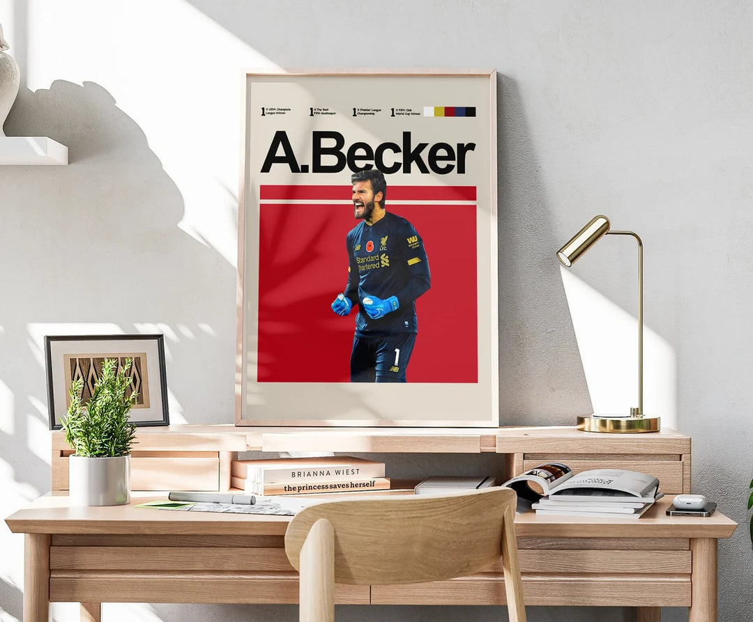 Fodbold plakat | Fodbold plakater | Alisson Becker Fodboldplakat | Perfekt til Den Ægte Fodbold Fan | Plakaty.dk