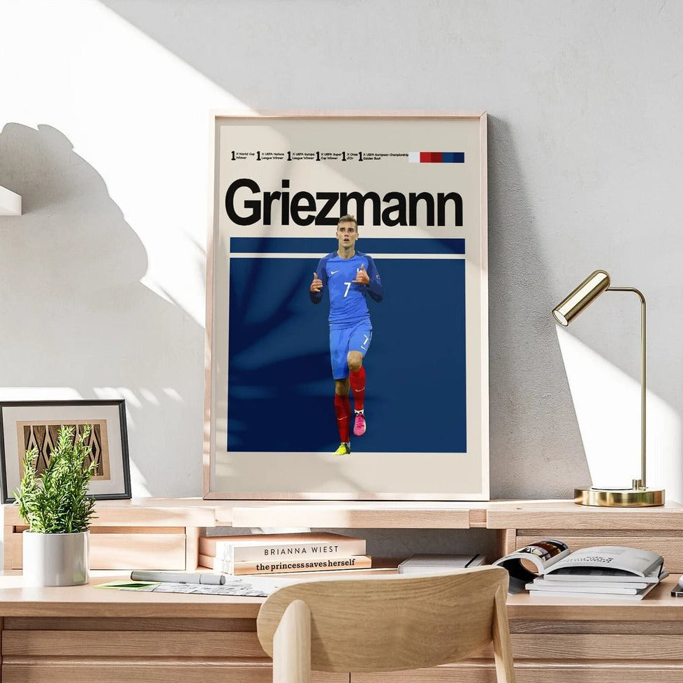 Fodbold plakat | Fodbold plakater | Antoine Griezmann Fodboldplakat | Perfekt til Den Ægte Fodbold Fan | Plakaty.dk