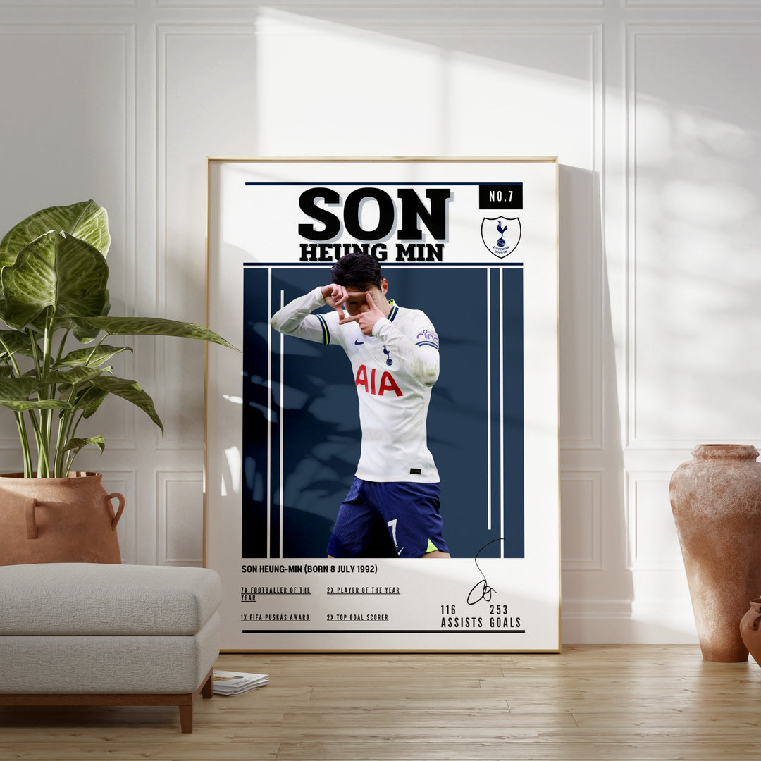 Fodbold plakat | Fodbold plakater | Son Heung-min Fodbold Spiller Plakat | Ideel til Passionerede Fans | Plakaty.dk