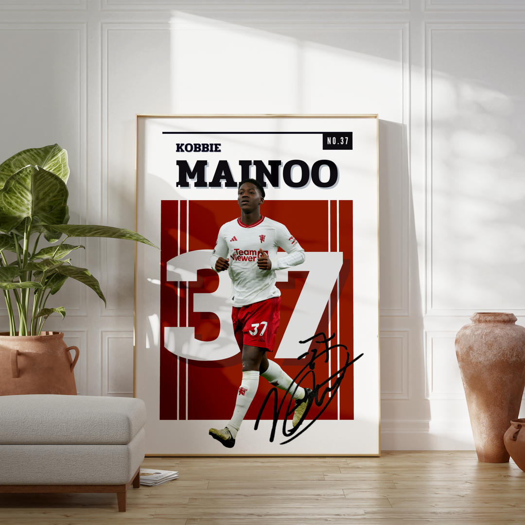 Fodbold plakat | Fodbold plakater | Kobbie Mainoo Fodbold Plakat | En Must-Have for Ægte Fans | Plakaty.dk