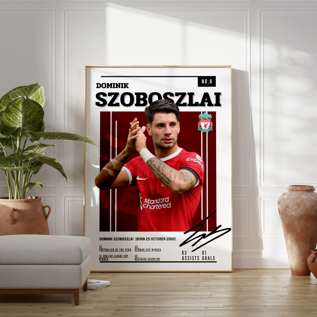 Fodbold plakat | Fodbold plakater | Dominik Szoboszlai Fodbold Plakat | Perfekt til Passionerede Fans | Plakaty.dk