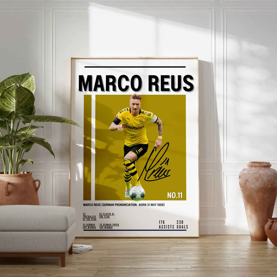 Fodbold plakat | Fodbold plakater | Marco Reus Fodbold Plakat | Perfekt til Passionerede Fans | Plakaty.dk