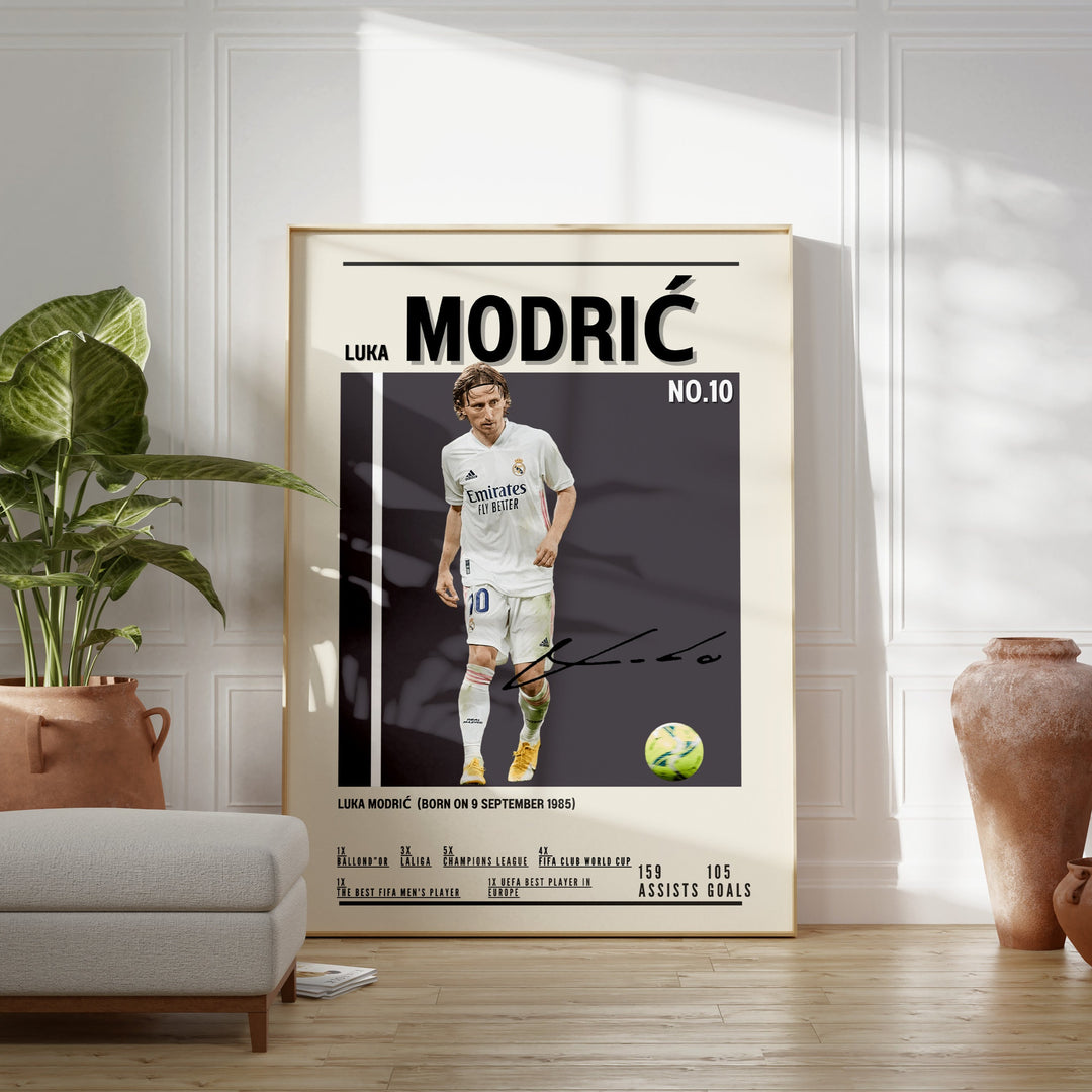 Fodbold plakat | Fodbold plakater | Luka Modric Fodbold Plakat | Perfekt til Passionerede Fans | Plakaty.dk