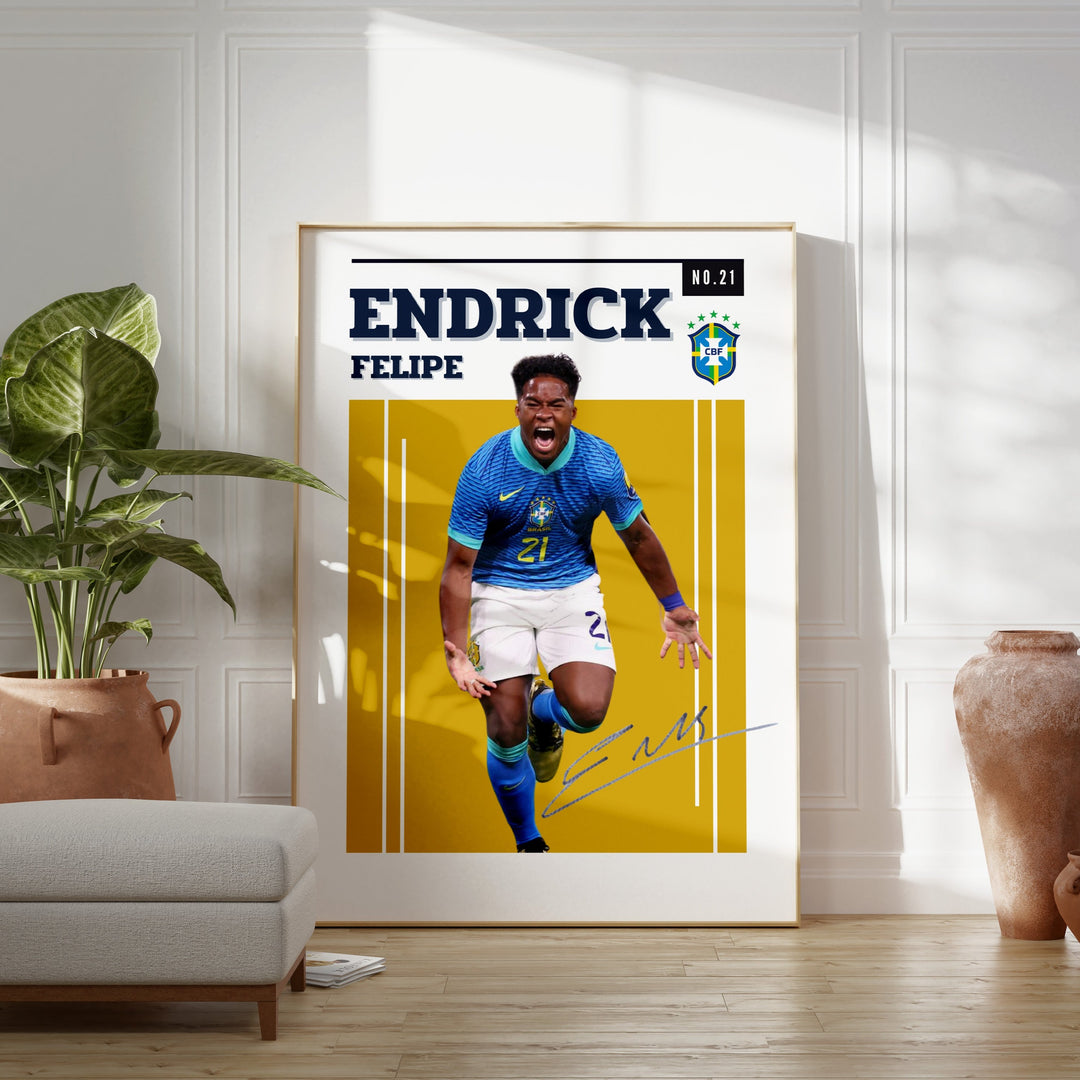 Fodbold plakat | Fodbold plakater | Endrick Felipe Fodbold Plakat | Ideel til Passionerede Fans | Plakaty.dk