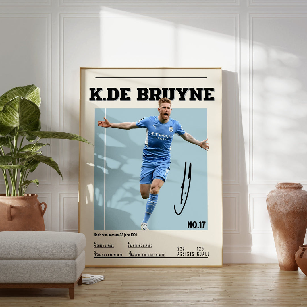 Fodbold plakat | Fodbold plakater | Kevin De Bruyne Fodbold Spiller Plakat | En Gave til Den Ægte Fan | Plakaty.dk