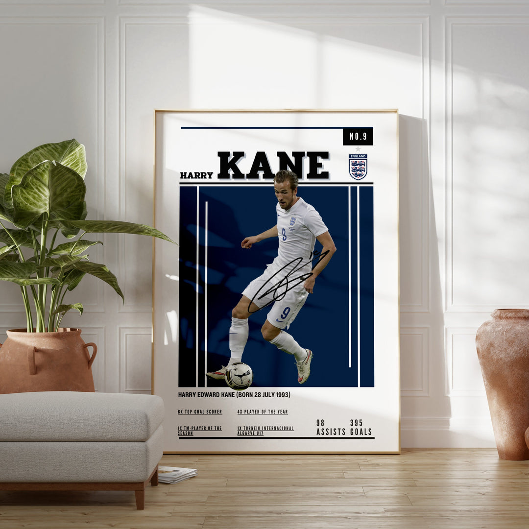 Fodbold plakat | Fodbold plakater | Harry Kane Fodbold Spiller Plakat | Ideel til Dedikerede Fans | Plakaty.dk