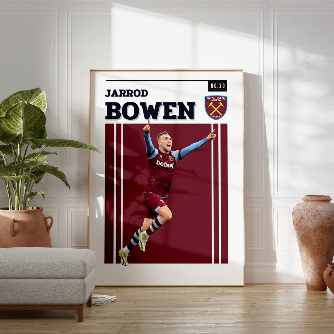 Fodbold plakat | Fodbold plakater | Jarrod Bowen Fodbold Plakat | Perfekt til Passionerede Fans | Plakaty.dk