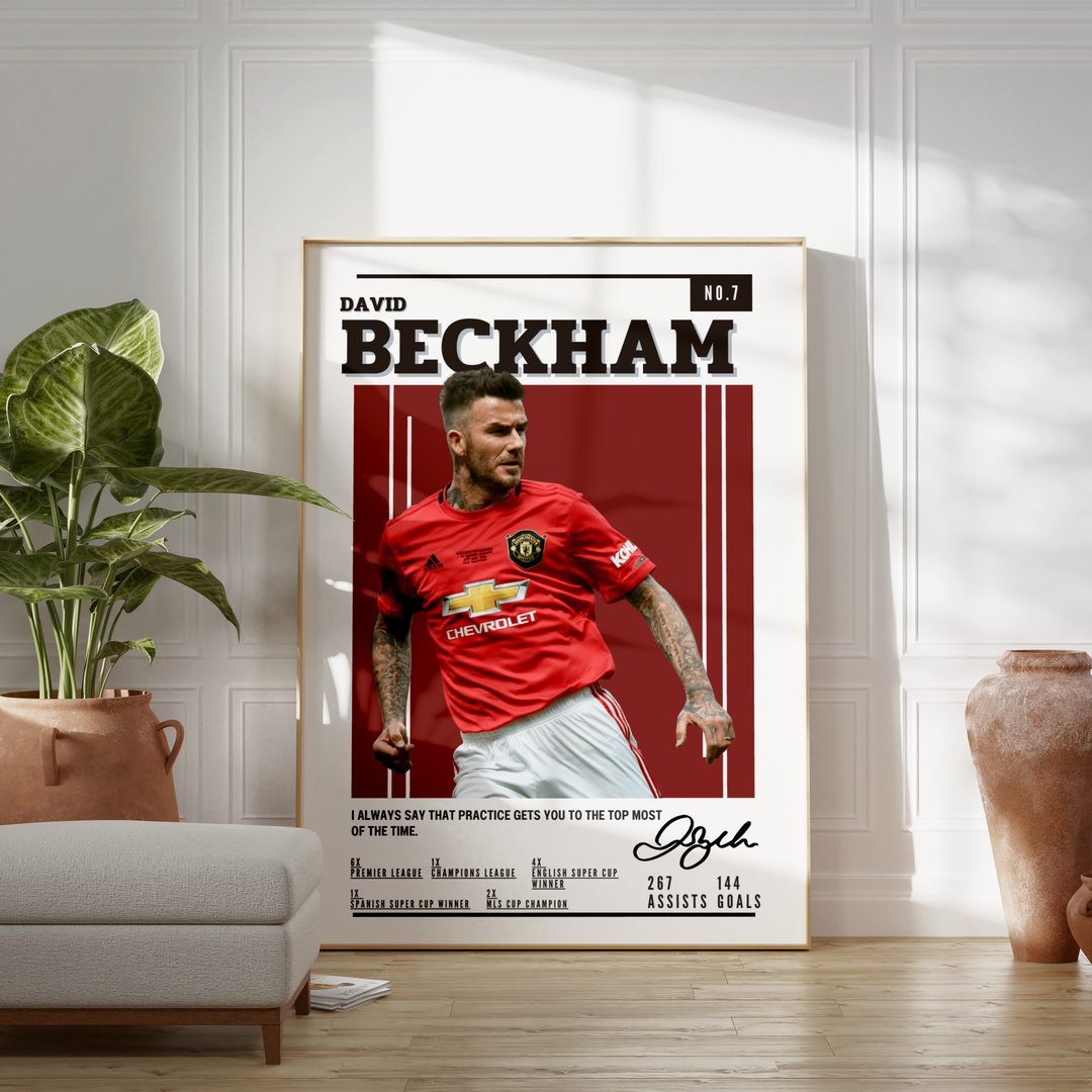 Fodbold plakat | Fodbold plakater | David Beckham Fodbold Spiller Plakat | Perfekt til Passionerede Fans | Plakaty.dk