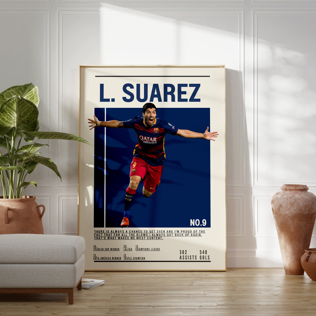 Fodbold plakat | Fodbold plakater | Luis Suárez Fodbold Plakat | Perfekt til Passionerede Fans | Plakaty.dk