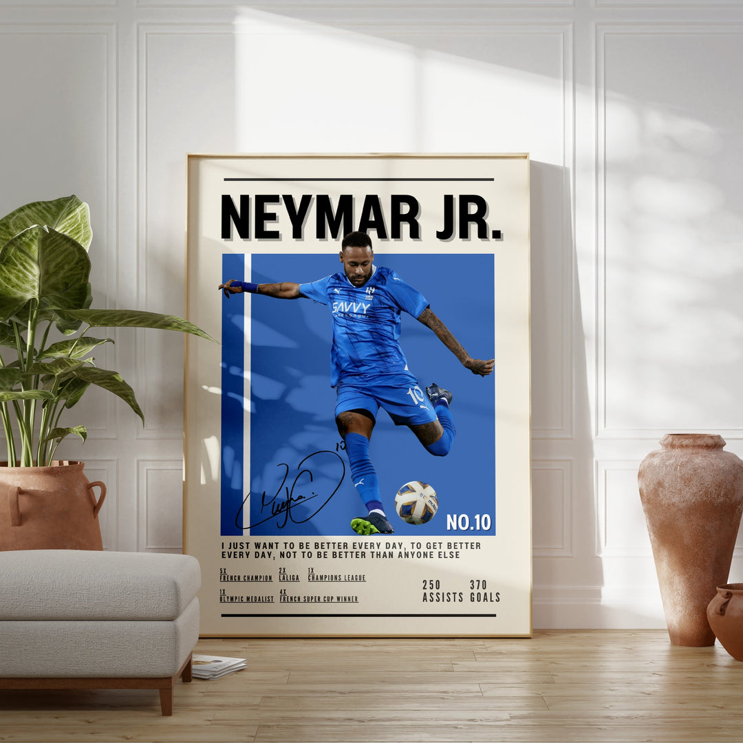 Fodbold plakat | Fodbold plakater | Neymar Fodbold Spiller Plakat | Perfekt til Passionerede Fans | Plakaty.dk