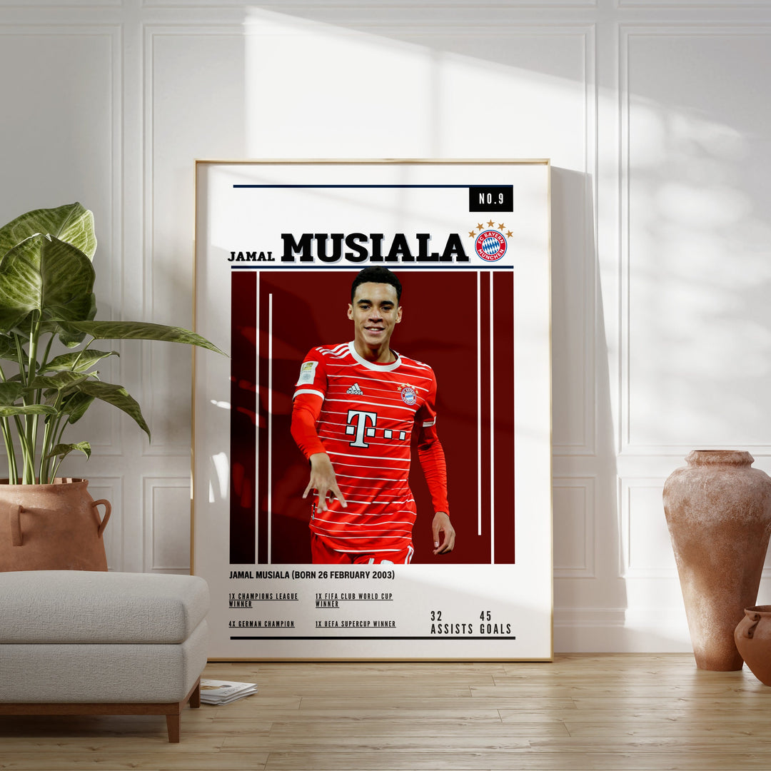 Fodbold plakat | Fodbold plakater | Jamal Musiala Fodbold Plakat | Perfekt til Passionerede Fans | Plakaty.dk