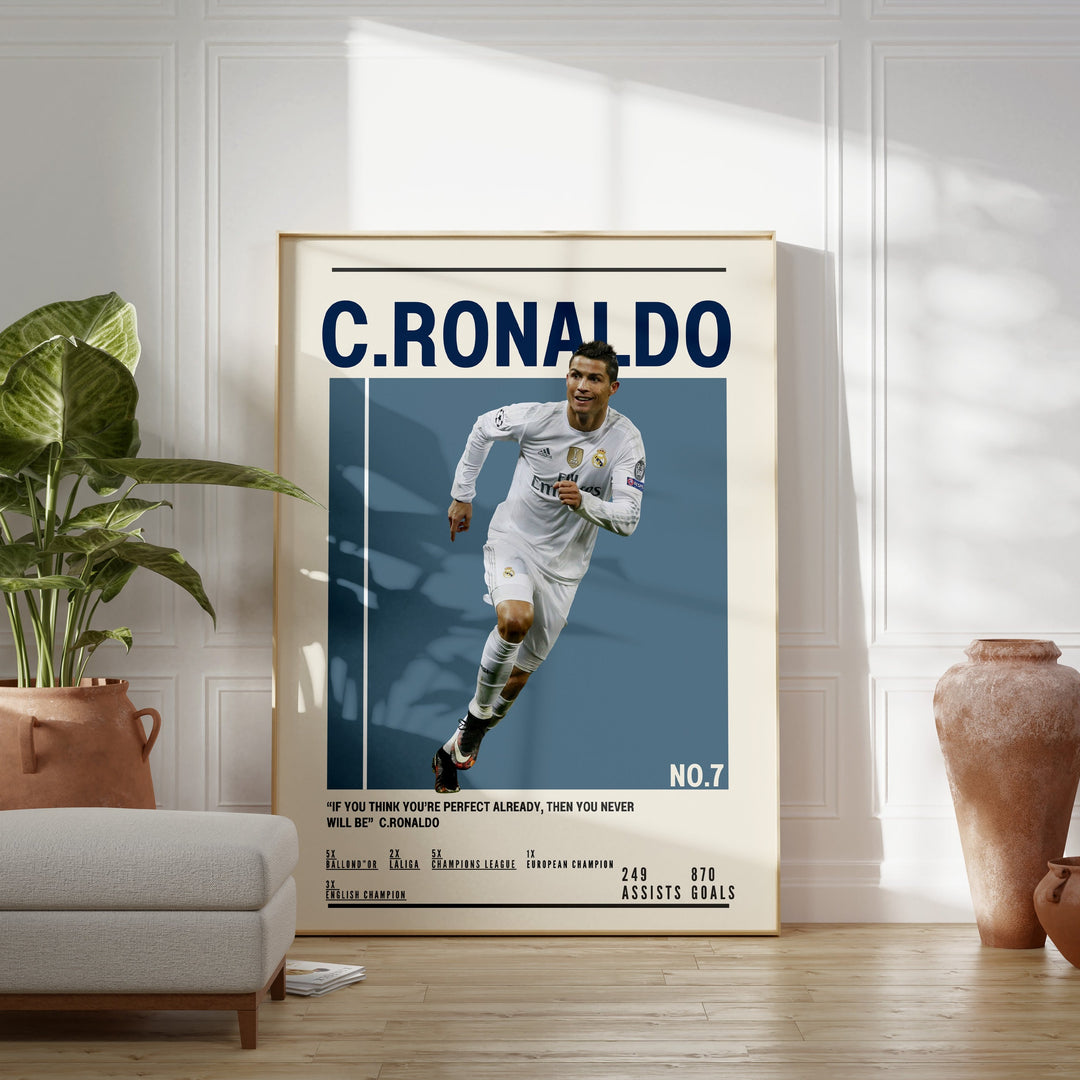 Fodbold plakat | Fodbold plakater | Cristiano Ronaldo Real Madrid Fodbold Plakat | Perfekt til Den Ægte Fan | Plakaty.dk