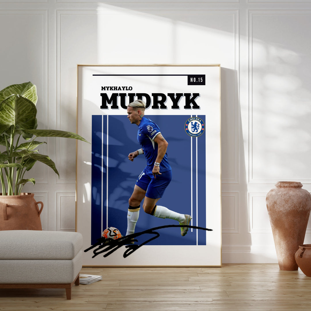 Fodbold plakat | Fodbold plakater | Mykhaylo Mudryk Fodbold Plakat | Perfekt til Passionerede Fans | Plakaty.dk