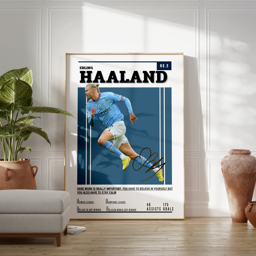 Fodbold plakat | Fodbold plakater | Erling Haaland Fodbold Plakat | Perfekt til Passionerede Fans | Plakaty.dk