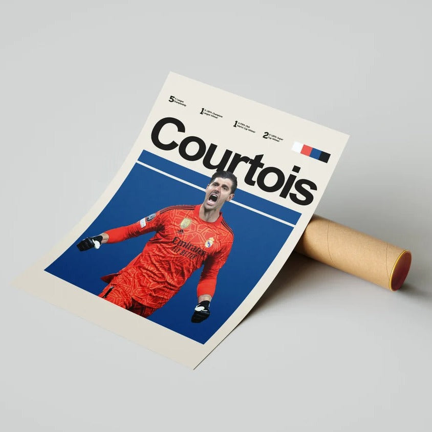 Fodbold plakat | Fodbold plakater | Thibaut Courtois Fodboldplakat | Perfekt til Den Ægte Fodbold Fan | Plakaty.dk