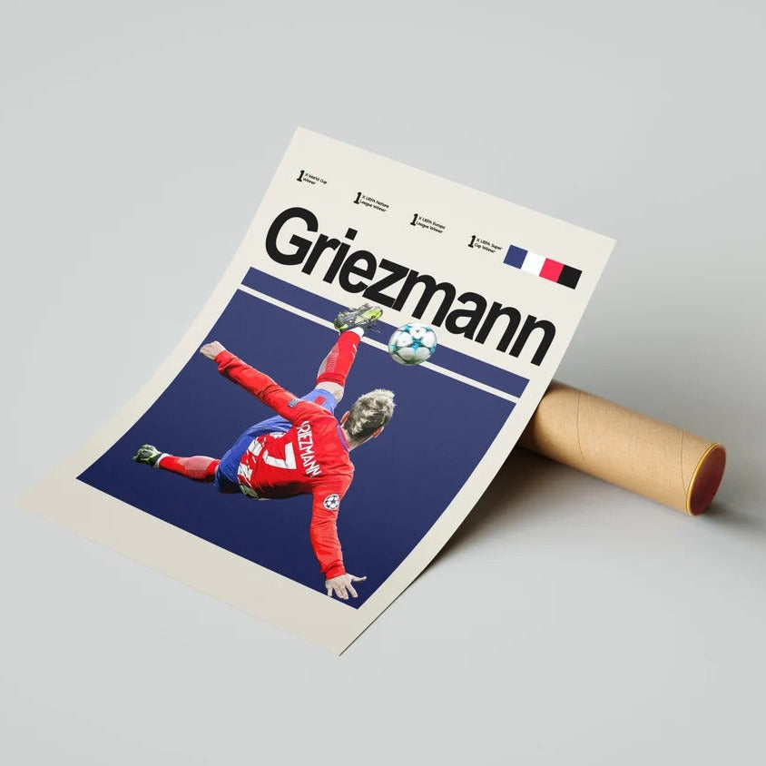 Fodbold plakat | Fodbold plakater | Antoine Griezmann Fodboldplakat | Perfekt til Den Ægte Fodbold Fan | Plakaty.dk