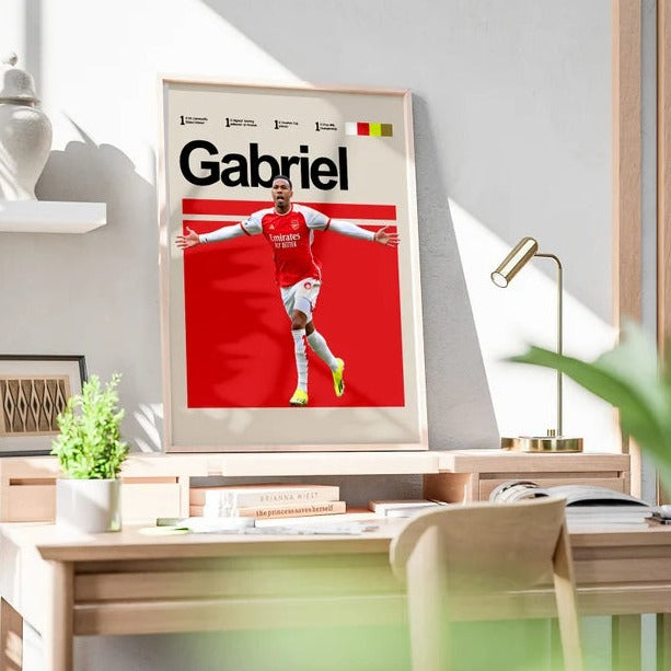 Fodbold plakat | Fodbold plakater | Gabriel Magalhães Fodboldplakat | Perfekt til Den Ægte Fodbold Fan | Plakaty.dk