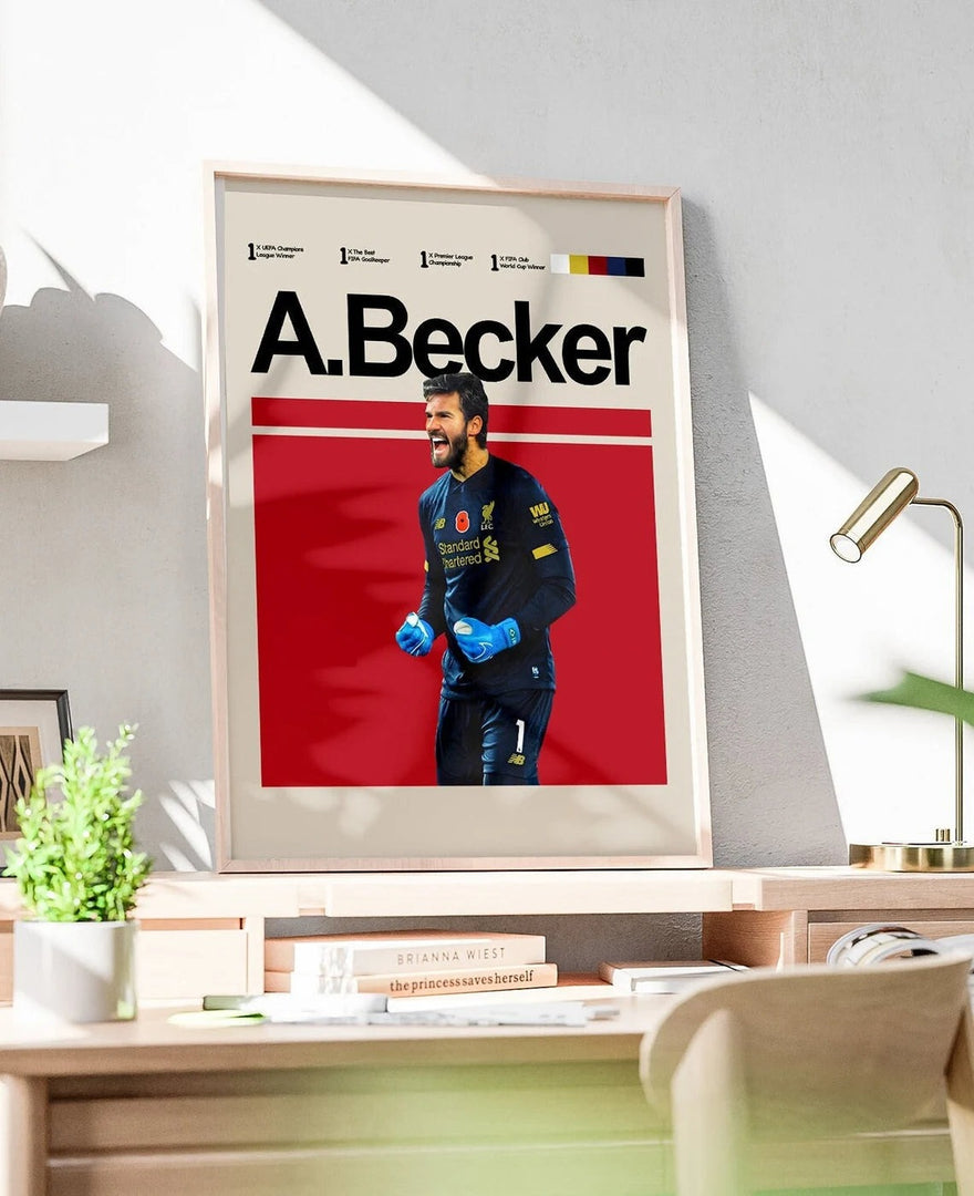 Fodbold plakat | Fodbold plakater | Alisson Becker Fodboldplakat | Perfekt til Den Ægte Fodbold Fan | Plakaty.dk