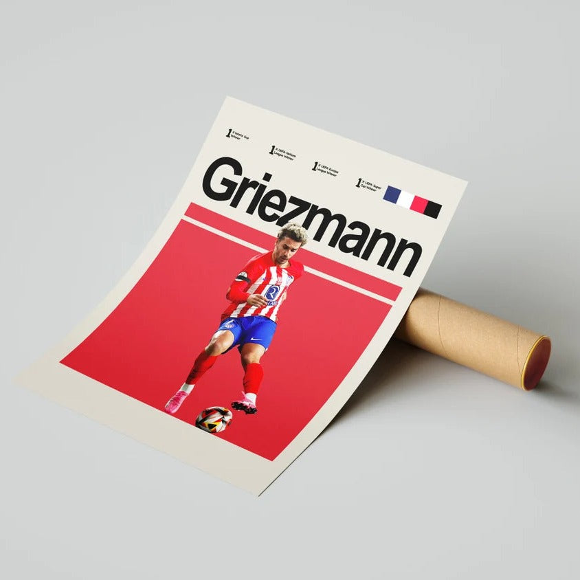 Fodbold plakat | Fodbold plakater | Antoine Griezmann Fodboldplakat | Perfekt til Den Ægte Fodbold Fan | Plakaty.dk