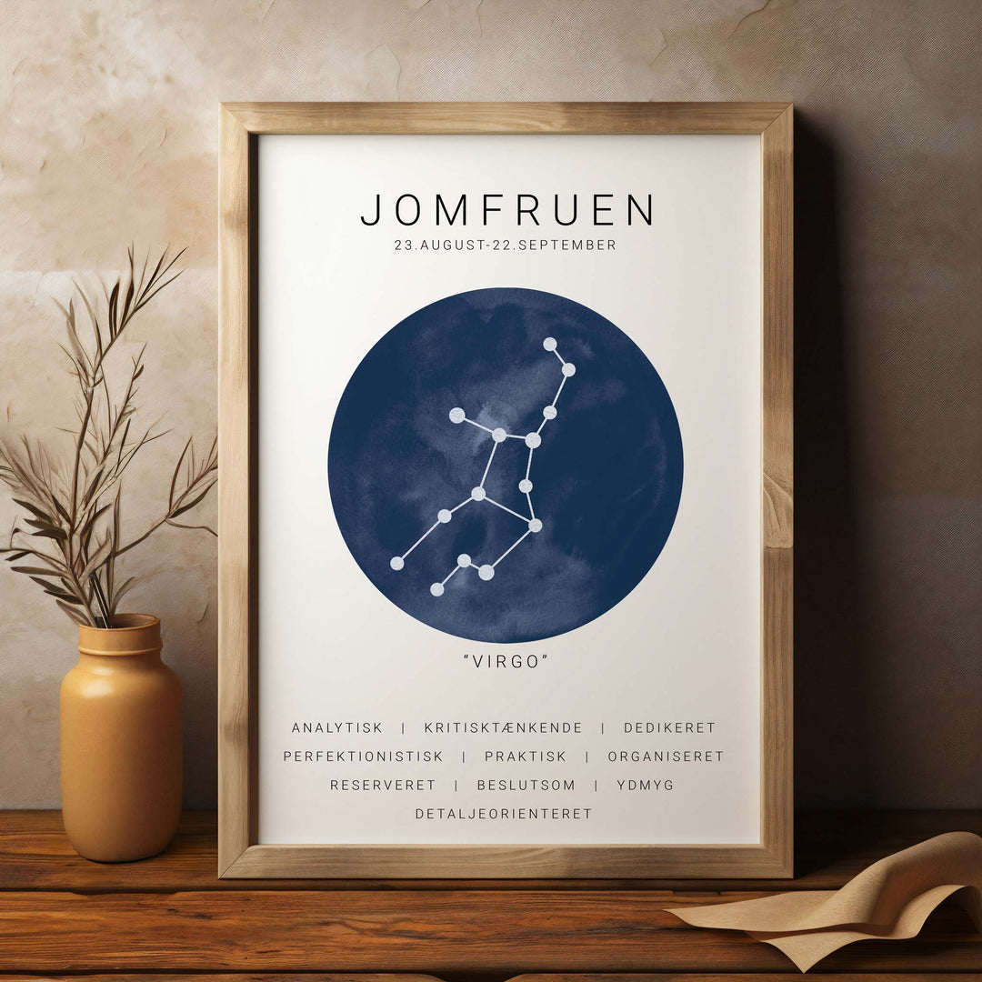 Jomfru Stjernetegn Plakat | Blå