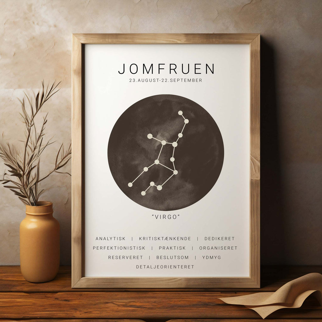 Jomfru Stjernetegn Plakat | Brun