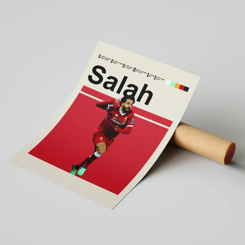 Fodbold plakat | Fodbold plakater | Mohamed Salah Fodboldplakat | Perfekt til Den Ægte Fodbold Fan | Plakaty.dk