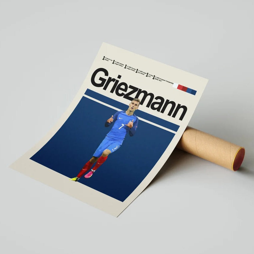 Fodbold plakat | Fodbold plakater | Antoine Griezmann Fodboldplakat | Perfekt til Den Ægte Fodbold Fan | Plakaty.dk