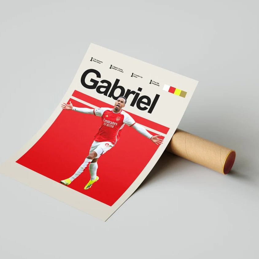 Fodbold plakat | Fodbold plakater | Gabriel Magalhães Fodboldplakat | Perfekt til Den Ægte Fodbold Fan | Plakaty.dk