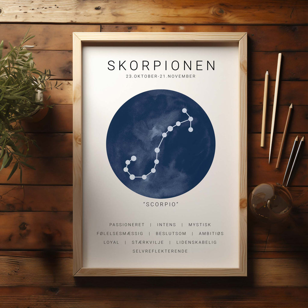 Skorpion Stjernetegn Plakat | Blå