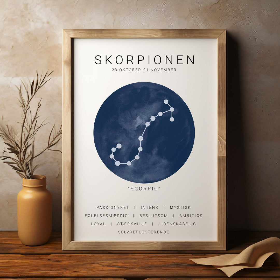 Skorpion Stjernetegn Plakat | Blå