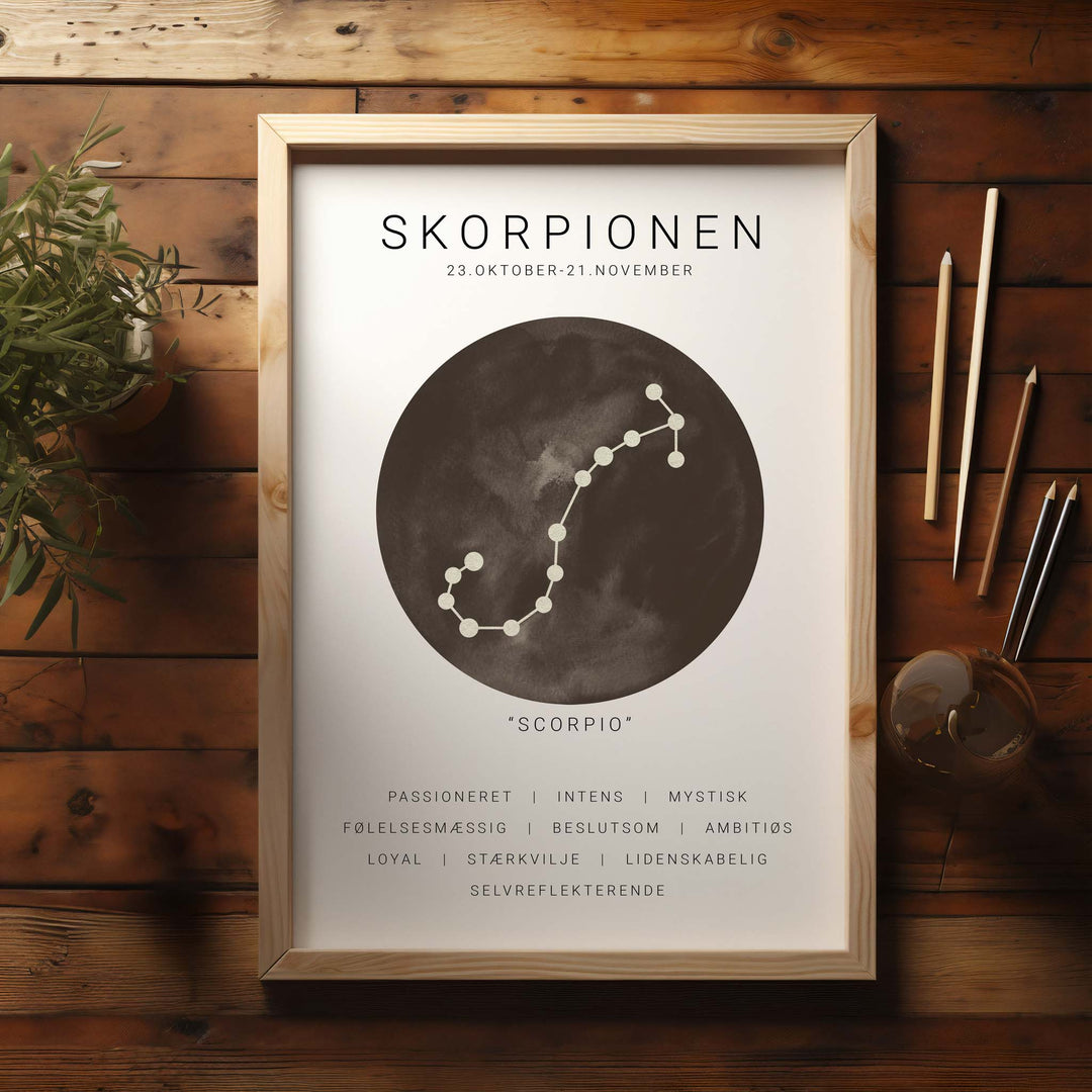 Skorpion Stjernetegn Plakat | Brun