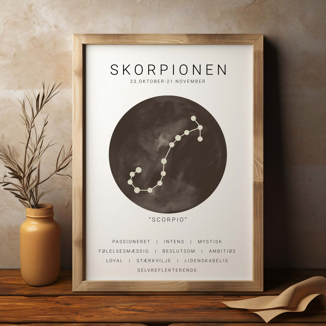 Skorpion Stjernetegn Plakat | Brun