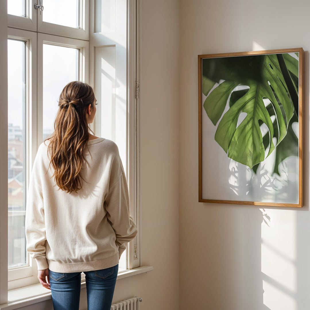 Flora på Væggen | Dekorér dine rum med naturlige designs | Plakat med grønne planter, botanisk kunst og naturplanter, ideel til at tilføje et organisk og livligt præg til dit hjem.