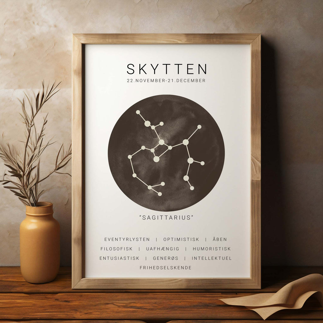 Skytte Stjernetegn Plakat | Brun